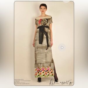 Antoni & Alison 100% Silk Abstract Floral Graphic Dress – Made in UK